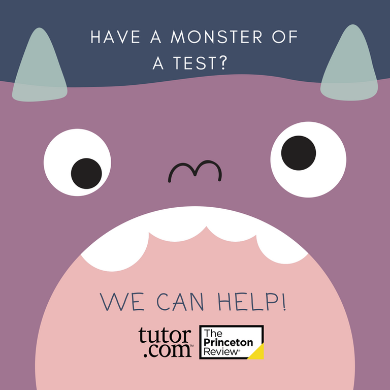 Tutor.com image.  Have a monster test?  We can help.