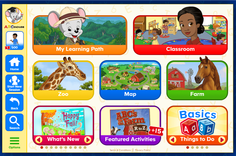 A ScreenShot of the Library Edition of ABC Mouse