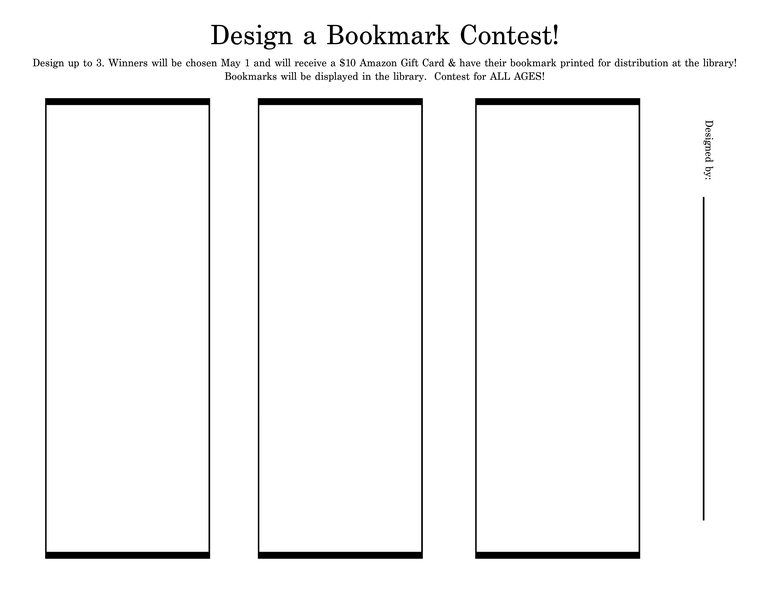 Copy of design template with 3 spaces for bookmark designs